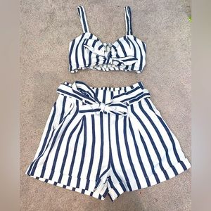 Haute Monde 2 piece stripped short set